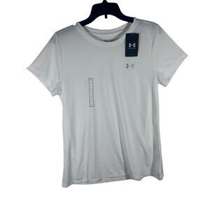 Under Armour Women's T-Shirt White Size Large UA Short Sleeve‎ Tech SSC NEW